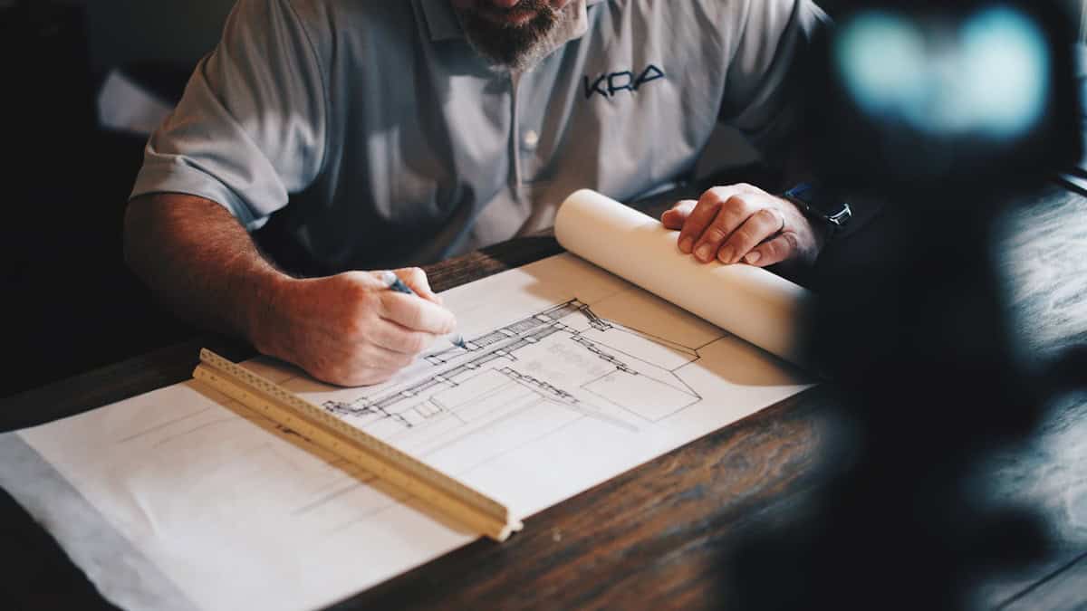 Project team reviewing plans during preconstruction